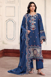 Moonlit Garden — blue embroidered marina suit by Cross Stitch. ❄️